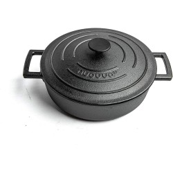 Nuovva Gietijzeren Pot met Deksel - Anti-aanbaklaag - Ergonomische Handgrepen -Ovenveilige braadpan  4L -  Ideaal voor klassiek koken Gietijzeren Braadpan 29 cm - Geschikt voor alle warmtebronnen