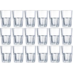 18x Drinkglazen/waterglazen transparant 400 ml - Limonade/sap glas 18 stuks