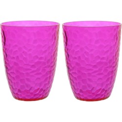 4x stuks kunststof bekers roze 20 cl - Campingservies drinkbekers herbruikbaar