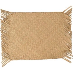 10x Beige/naturel gevlochten placemat 30 x 45 cm rechthoek