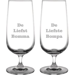 Bierglas op voet gegraveerd - 41cl - De Liefste Bomma-De Liefste Bompa