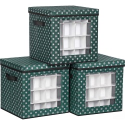 Nancy's Buckley Kerst Opbergdozen - Opbergdoos - Opvouwbaar - 3 Stuks - Groen - 30,5 x 30,5 x 30,5 cm