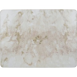 Creative Tops Placemats Marmer 30 X 23 Cm Kurk Wit/goud 6 Stuks