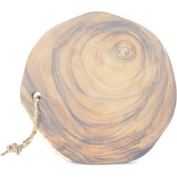 houten snijplank - rond met natuurlijk vorm - diameter 31 cm - acaciahout - fairtrade van Kinta