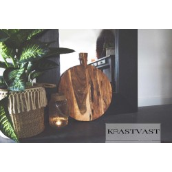 Snijplank | rond hout  | XL | graveren | foto of logo