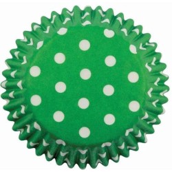 Cupcake cups PME Groen polka dots 60 stuks