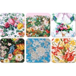 Bekking & Blitz - Onderzetters - 6 stuks - Kunst - Bloemen - Flowers - Musée du Papier Peint