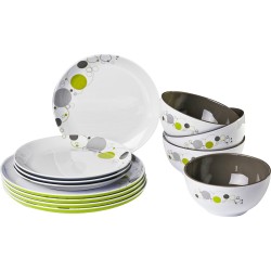 Brunner Midday Space Serviesset (12dlg) - Hoogwaardig melamine - Met antislip ring en box