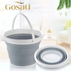 Gosati Emmer-Siliconen-Opvouwbare Emmer-Camping- 5 liter emmer- Caravan-Camper -Grijs- Gosati
