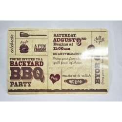 Stoere kunststof placemat set van 4 stuks: "bbq party" 44 x 29 cm: afwasbaar