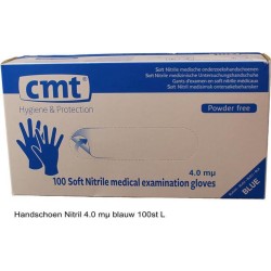 CMT Handschoen Nitril 4.0 mµ blauw 100st L