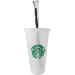 Starbucks Beker - Drinkbeker - Met Rietje en Deksel - Herbruikbaar- ijskoffie beker- Milkshake beker