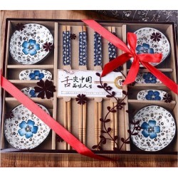 Prachtige ceramic mooi Sushi services blauwe kleur met chopsticks voor vier personen,Sushi Borden Japanse style