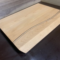 DOMUS ARTES snijplank in massief beuk, 40 mm , met notelaar inleg