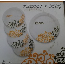 Pizzaborden set 1 x serveer bord van 30cm 4 x borden van 20cm