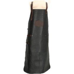 Leren Kook/BBQ Schort - Zwart