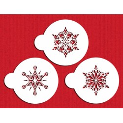 Designer Stencils Small Crystal Snowflakes #1 - Kleine culinaire stencils - Koekjes -  6.5cm doorsnee