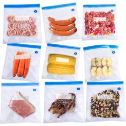 Hersluitbare vacuumzakken - 3 afmetingen x 10 stuks - Ziploc - Hersluitbaar - Met ventiel - Ziva - BPA Vrij - Ziplock - Geschikt voor sous vide - Compatible met Foodsaver en Caso - Gripzak - Voedselveilig - Herbruikbaar - Transparant - Hoge Kwaliteit