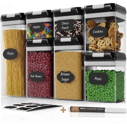 IGOODS - Voorraadpotten - voorraaddozen- voorraadboxen 7 stuks - met zwarte deksel