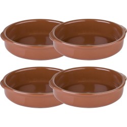 8x Ovenschalen terracotta 17 cm van aardewerk - 300ml - Tapas schalen