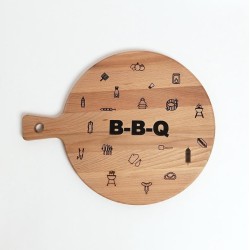 BBQ TAPASPLANK - broodplank, serveerplank, originele ontwerpen, beukenhout, 31,5 x 25 cm