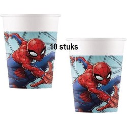 Spiderman party bekers karton - 10 stuks