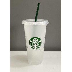 Starbucks Beker - Drinkbeker -Mok met Rietje en Deksel - Herbruikbaar- ijskoffie beker- Milkshake beker