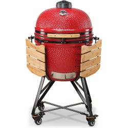 Kamado Bono Grande 23 inch (rood) - grill - rook - stoof - levenslang garantie op keramiek