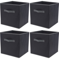 Set van 8x stuks kast opberg/opruim manden antraciet grijs 30 x 30 x 30 cm