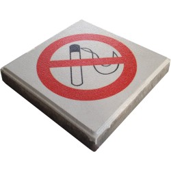 Signaaltegel 30x30 cm rookverbod rood/wit - Stoeptegel beton