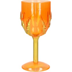 Halloween Guirca Horror kelk wijnglas/drinkbeker  - oranje met goud - 18 cm