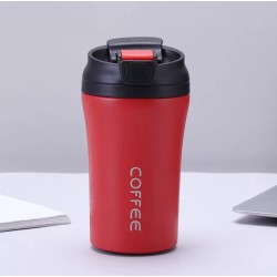 Koffiebeker To Go Thermosbeker - RVS - Reisbeker 420 ML -Rood