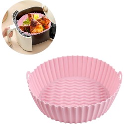 Consumerce® Premium Ronde Siliconen Bakplaat voor AirFryers Roze (20cm) – AirFryer Accesoires – AirFryer Bakjes Siliconen – AirFryer Siliconen Bakje – AirFryer Bakpapier Siliconen – AirFryer Bakpapier XXL – AirFryer Bakje – AirFryer Bakvorm Siliconen