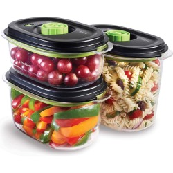 Foodsaver Fresh Vershouddoos Met  Zwart Deksel Set 700 Ml En 1,2 L En 1,8 L   Itm