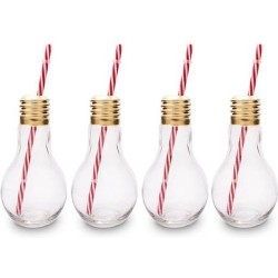 Edison Light Bulb Drinking Glasses 400ml - Pack of 4