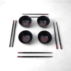 Sushi servies - Luxe sushi servies - Sushi set - Sushi stokjes - Sushi servies 4 persoons - Keramiek - 8 delig