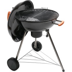 NATERIAAL - Houtskoolbarbecue PHOENIX ALPHA - 8 personen - Ø 57 cm - H. 97 cm - Geëmailleerd staal - Zwart - Ketelbarbecue