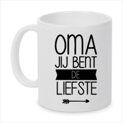 Mok voor oma, Bedrukte mok met tekst: Oma jij bent de liefst, Koffie mok, Moederdag, Cadeau, Mok met tekst, Gesublimeerde mok voor oma, Gesublimeerde mok