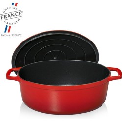 Chasseur braadpan 29cm ovaal Ruby Red, gietijzer 5,0l