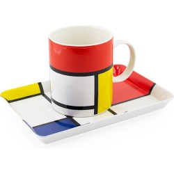 Kado set: mok en dienblaadje, Piet Mondriaan