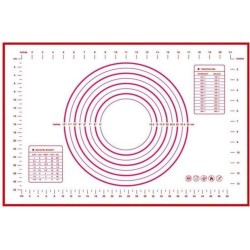 YS Goods Herbruikbare Bakmat - Deegmat - Ovenmat - BPA-vrij - Rood Wit 40 x 60 cm