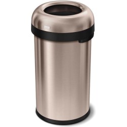 Simplehuman - Prullenbak - Bullet Open Top Can 60 liter - Rose Gold - RVS