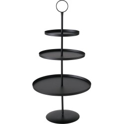 Boltze Home Etagere Samona metaal Ø30x60cm Mat Zwart