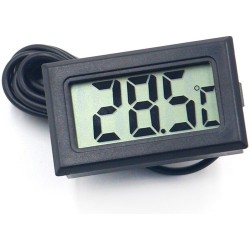 Digitale Thermometer met Meetsonde | geschikt voor o.a. koelast, aquarium, zwembad, vriezen etc. | Meetsonde -5ºC - +70ºC | 1 Meter Kabel