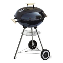 Houtskoolbarbecue met Deksel en Wielen Algon Zwart (diameter 45 cm)