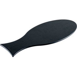 Finest by ATMK - SCHEVENINGEN - Duurzaam & vaatwasserbestendig - borrelplank, snijplank en serveerplank - vis - zwart - 16x40cm