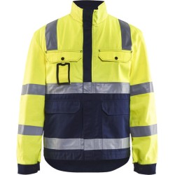 Blåkläder 4023-1804 Jack Ongevoerd High Vis Geel/Marineblauw maat S