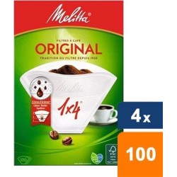 Melitta - Koffiefilters Original 1x4 Wit - 4x 100 stuks