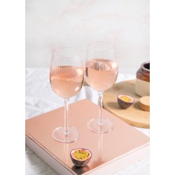 BarCraft Rosé Wijnglazen Ribbel 450 ml - 2 Stuks