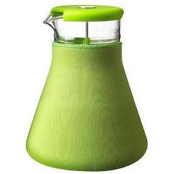 Qdo Karaf Glas - Met Neopreen Sleeve - Voor Losse Thee - 1,2 liter - Groen